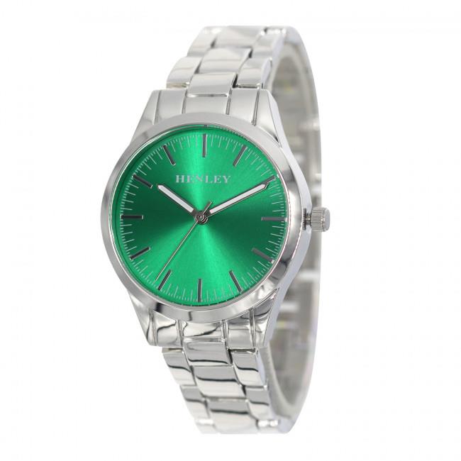 Henley Ladies Sunray Green Dial & Silver Bracelet Watch H07329.11