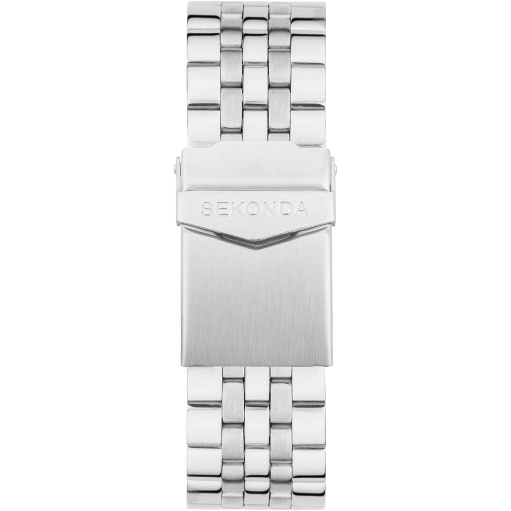 Sekonda Mens Dated Round Blue Dial Stainless Steel Bracelet Watch 1197