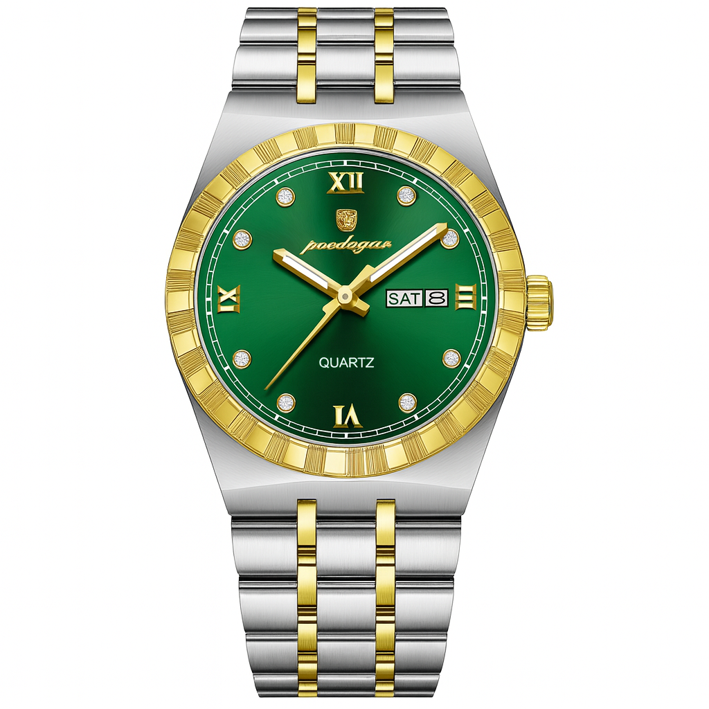 31mm Date Women's Gold Green Watch