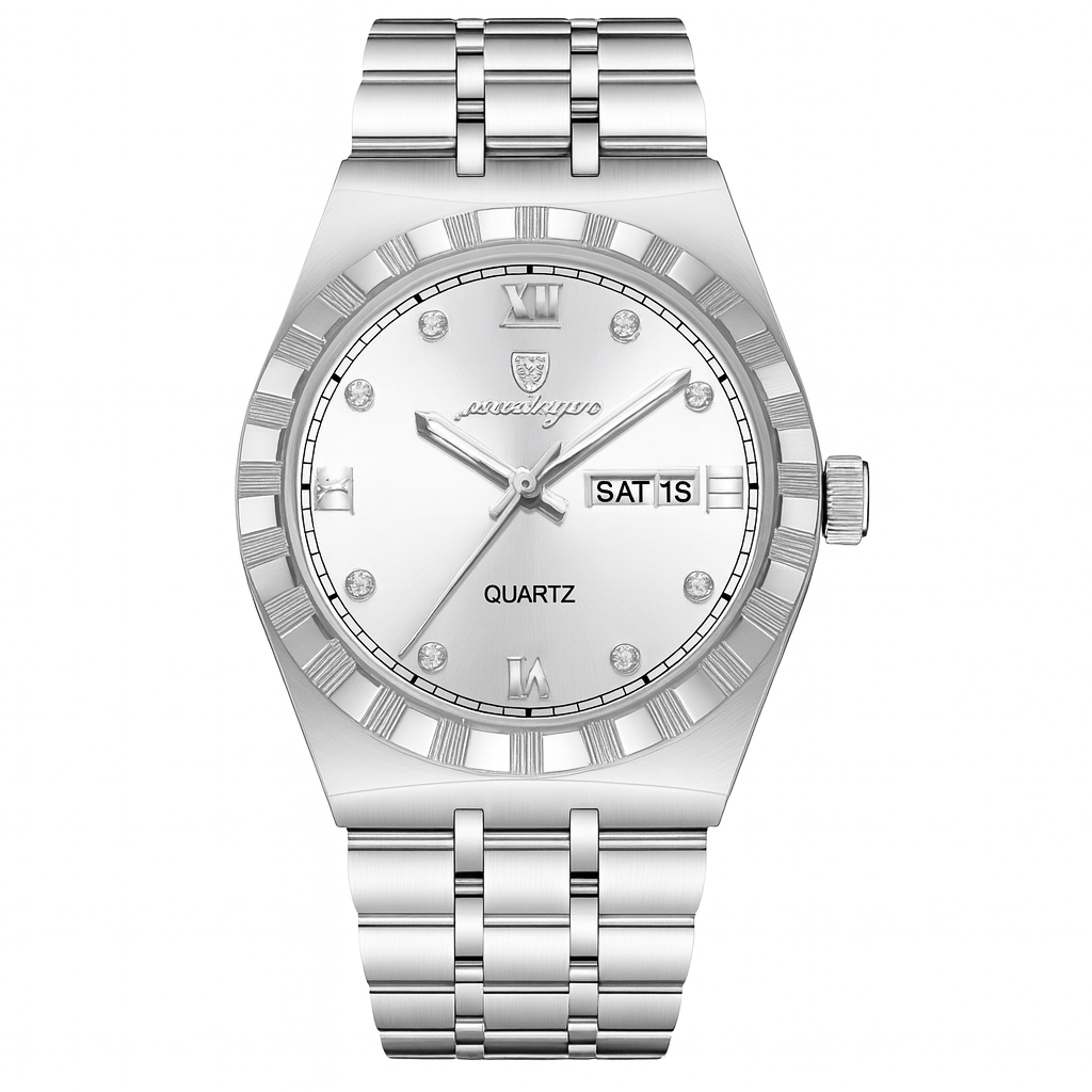 31mm Date Women's Silver White Watch