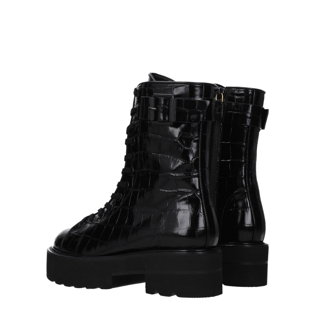 Stuart Weitzman Black Leather Ankle Boots