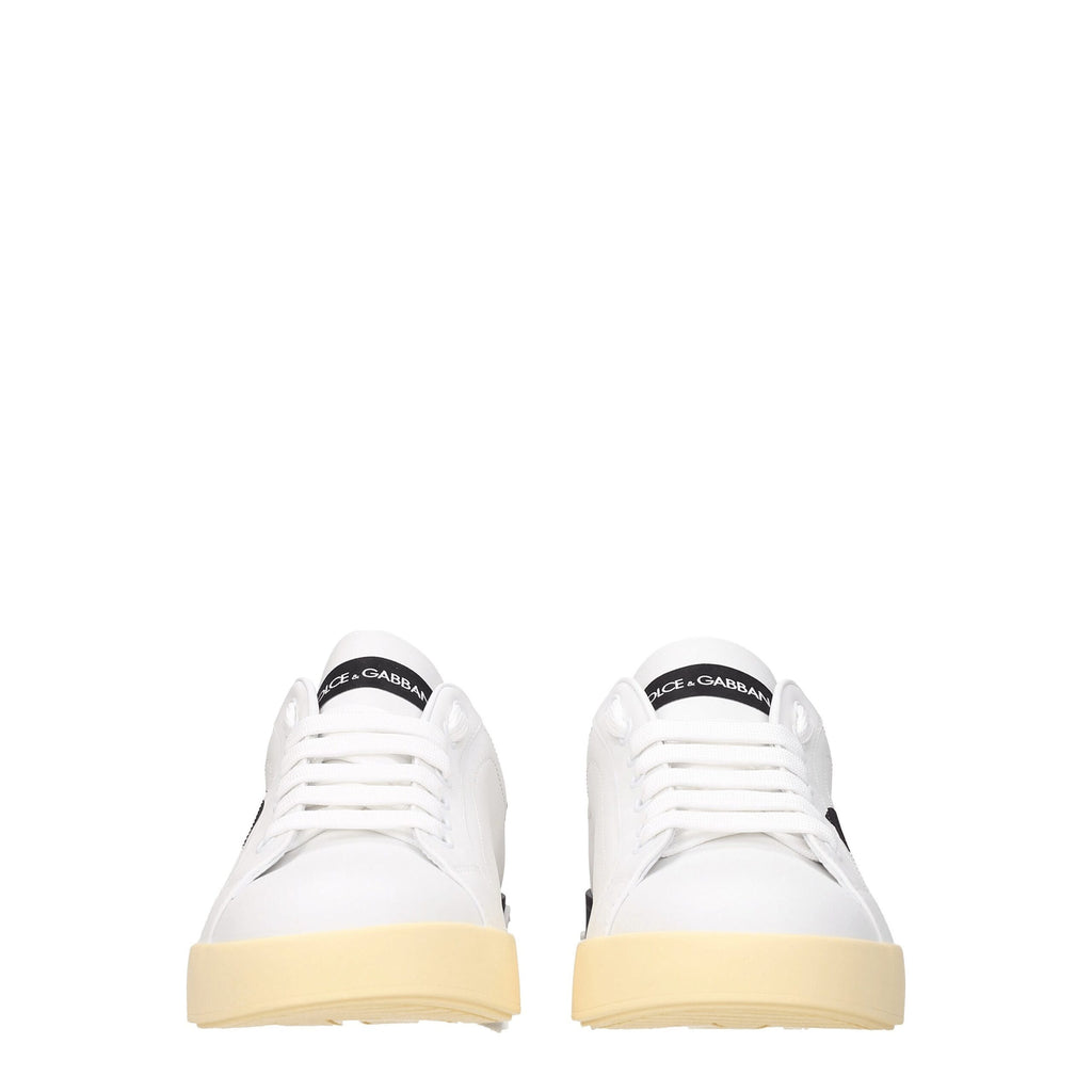 Dolce & Gabbana White Leather Low Tops