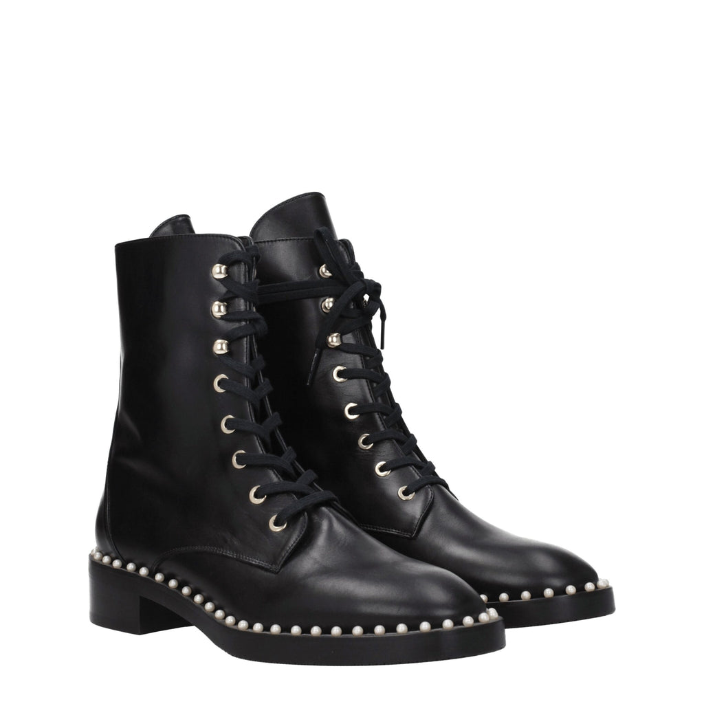 Stuart Weitzman Black Leather Ankle Boots