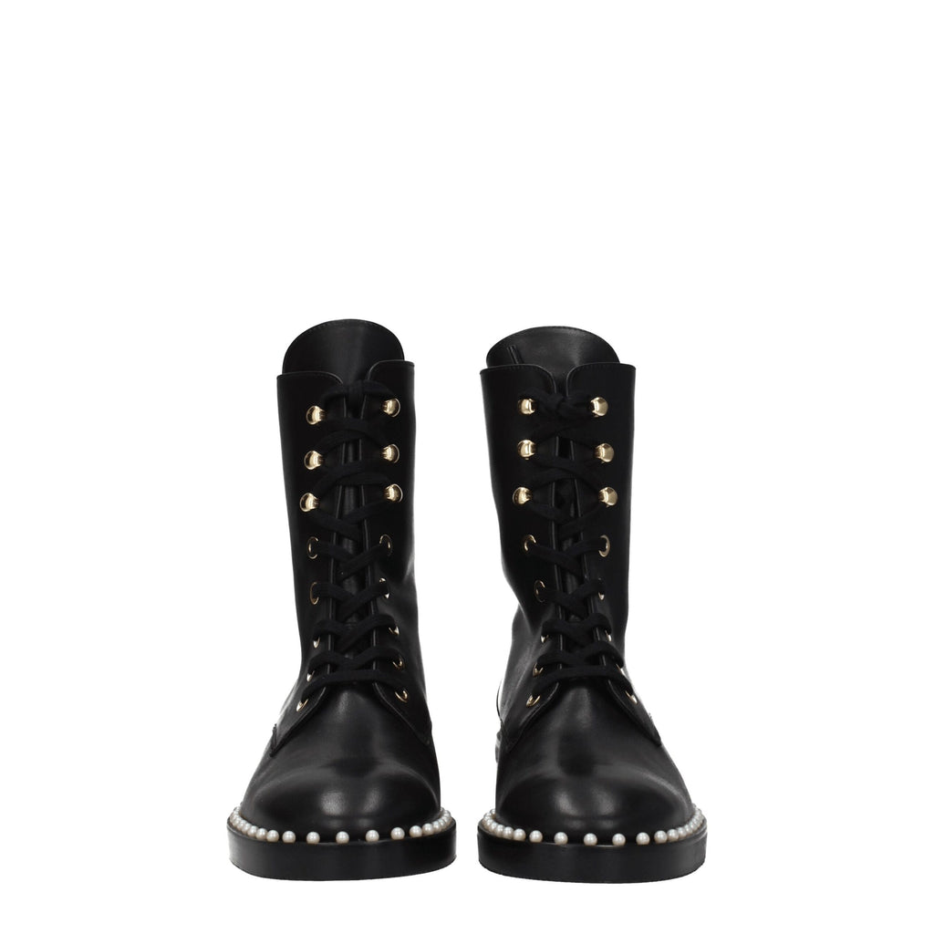 Stuart Weitzman Black Leather Ankle Boots