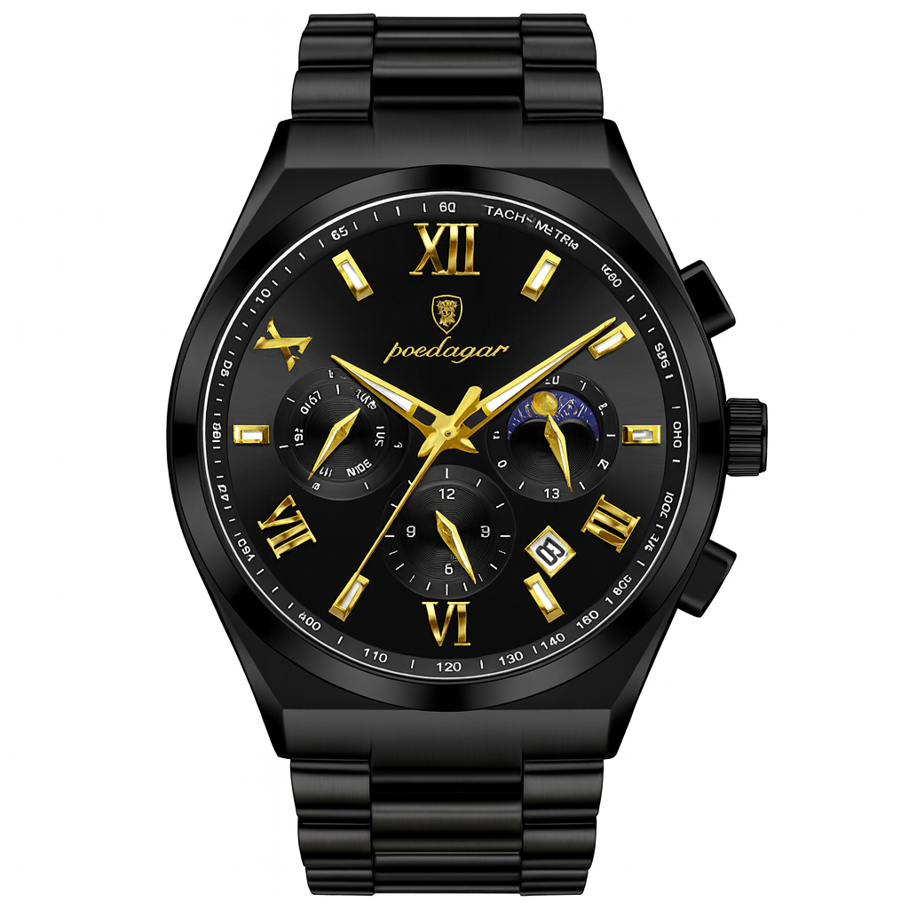 44mm Men's Chronograph Black Watch
