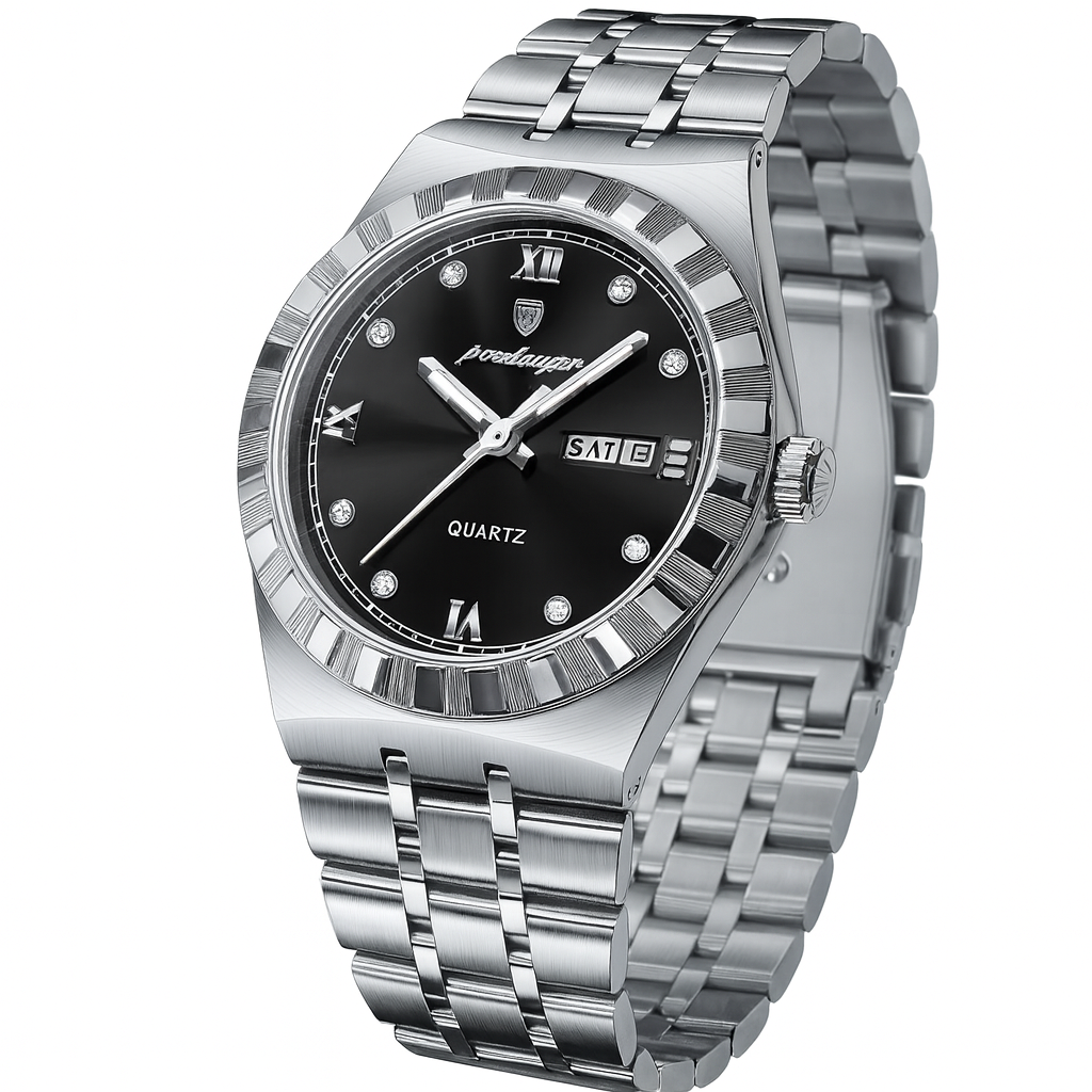 31mm Date Women's Silver Black Watch