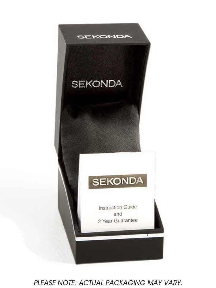 Sekonda Men's Fashion Day Date Leather Strap Watch - 1686