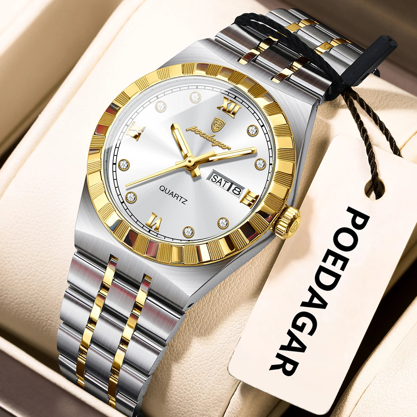 31mm Date Women's Gold White Watch