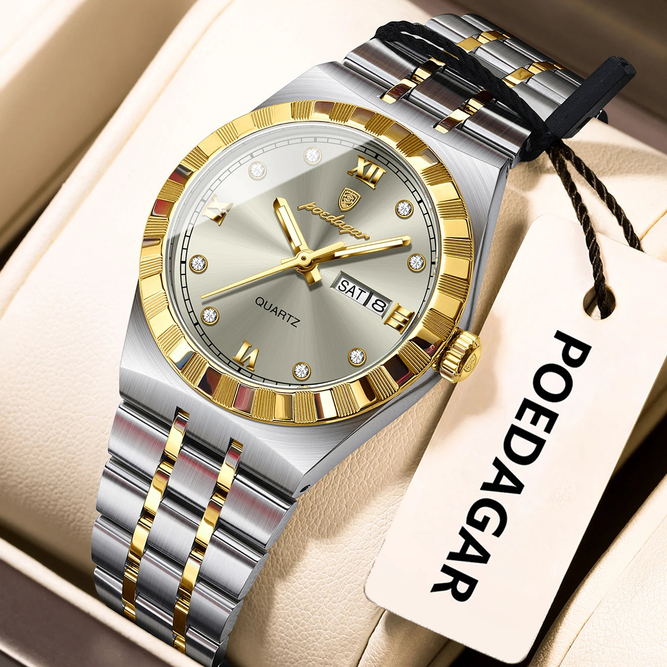31mm Date Women's Gold Grey Watch