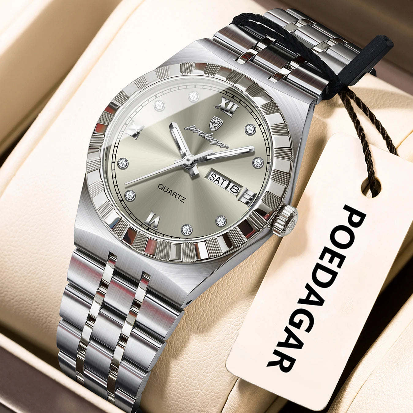 31mm Date Women's Silver Grey Watch