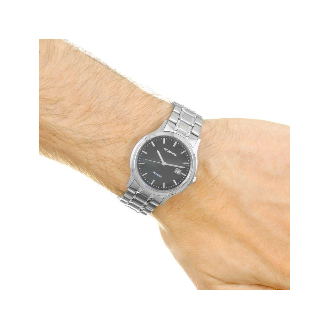 Sekonda Mens Dated Basic Classic Style Stainless Steel Bracelet Watch 3730